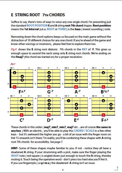 Diatonic harmony lev2 p6 E string Root 7th Chords