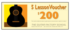 5 Guitar Lesson  Gift Voucher